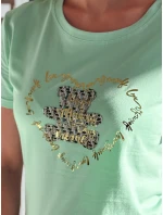 TEDDYCAP dámské tričko s medvídkem mint FashionStreet RY2747