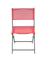 SADA BALKONOVÉHO NÁBYTKU KULATÝ STŮL A 2 SKLÁDACÍ ŽIDLE ČERVENÁ