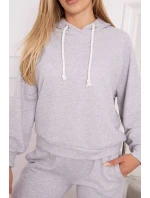 Šedá mikina s kapucí