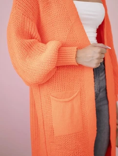 Svetr dlouhý kardigan pomeranč