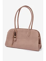 Kabelka s přívěskem a sponami Eko semišová světle béžová Violette