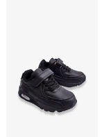 Dětské kožené sportovní boty na platformě černá Lori