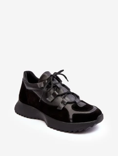 Dámské kožené sportovní boty M01/2 Zazoo černé