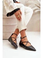 Dámské Baleríny S Špičatými Nosy A Propletenými Pásky Černé Violra