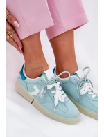 Nízké Dámské Sportovní Boty S Leopardím Vzorem Mint Zelevelis