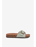 Dámské pantofle s přezkou na korkové platformě mátové Zavira Dámské pantofle s přezkou na korkové platformě mátové Zavira