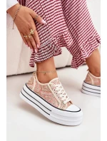 Dámské nízké trampky na platformě Melina – růžové