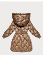 Hnědá široká dámská zimní oversize bunda Minority (M2-6518-305)