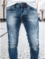 Pánské tmavě modré džínové kalhoty FashionStreet UX3995 Pánské tmavě modré džínové kalhoty FashionStreet UX3995