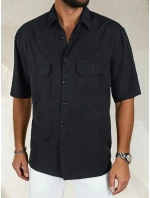 Pánské tričko s krátkým rukávem černé FashionStreet KX1080