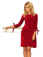 Dámské šaty v bordó barvě s mašlemi model 6291446