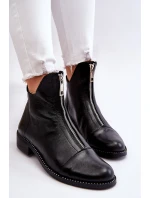 Kožené kozačky na zip Nicole 2785/037 Černá Kožené kozačky na zip Nicole 2785/037 Černá