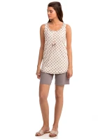 Pohodlné dvoudílné dámské pyžamo 14301 - Vanilka/puntíky Pohodlné dvoudílné dámské pyžamo 14301 - Vanilka/puntíky