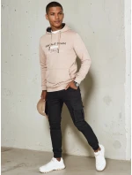 Pánská béžová mikina s potiskem FashionStreet BX5711