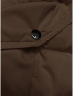 Hnědá péřová dámská zimní bunda (2M-007)