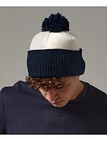 Beechfield B 451 2-barevná pletená čepice s bambulí 53.0451 off white/french navy Beechfield B 451 2-barevná pletená čepice s bambulí 53.0451 off white/french navy