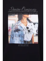 Halenka s potiskem koláží černá Halenka s potiskem koláží černá