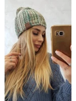 Fleecová čepice Zoja K306 ecru+green Fleecová čepice Zoja K306 ecru+green