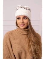 Dámská čepice Kira K374 ecru+brown