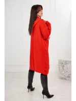 Kardigan s kapucí červený