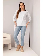 Dámská halenka s lodičkovým výstřihem světle šedá