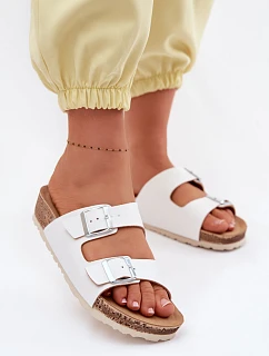 Dámské pantofle s přezkami Inblu NM000039 Bílé