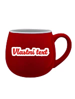 Personalizovaný keramický buclatý hrneček s vlastním textem s obrysem