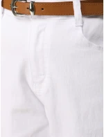 Dámské džíny mom fit s páskem bílé FashionStreet UY2884