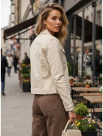 FashionStreet dámská béžová džínová bunda TY5604