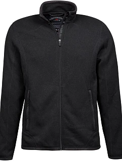 Tee Jays TJ 9615 Pánská melanžová pletená fleecová bunda 18.9615 black