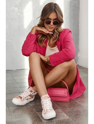 Dámské tenisky High Big Star LL274048 Béžovo-růžová