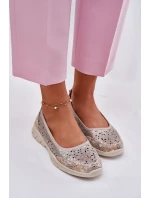 Kožené Prodyšné Lehké Baletky Zlaté Leaneila