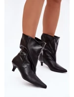 Vklouznutí Dámské Kotníkové Boty S Volnou Špičkou Černé Jessalia