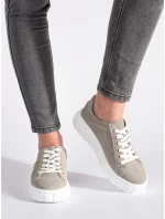 Praktické šedo-stříbrné dámské polobotky platforma Praktické šedo-stříbrné dámské polobotky platforma
