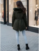 Dámská zimní bunda parka s kožešinou ERISS zelená FashionStreet TY4534z