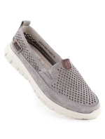 Dámská kožená prolamovaná obuv šedá eVento 9802