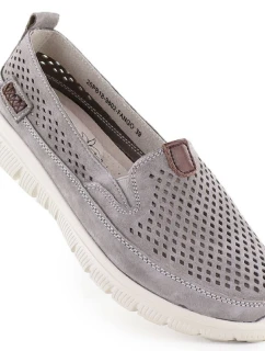 Dámská kožená prolamovaná obuv šedá eVento 9802