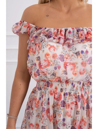 Zavinovací šaty s ecru pasem