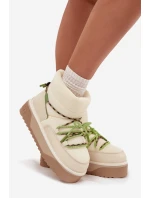 Sněhule na platformě D.Franklin DFSH371015 světle béžové