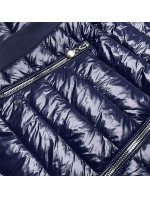 Tmavě modrá dámská lesklá bunda (7210-99)