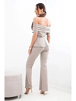 Dámský bavlněný komplet s krátkým rukávem a šortkami žlutý Dámský bavlněný komplet s krátkým rukávem a šortkami žlutý