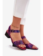 Dámské kožené sandály na podpatku Maciejka 06551-15 Fuksie Dámské kožené sandály na podpatku Maciejka 06551-15 Fuksie