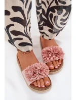 Dámské Sandály Na Platformě S Ozdobnými Květinami Růžové Tessara
