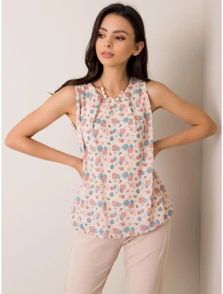 Dámský top D50039F11004A světle béžový Dámský top D50039F11004A světle béžový