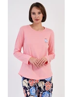 Dámské pyžamo dlouhé Květy