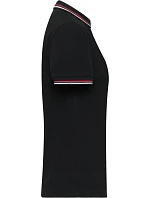 Daiber JN 1305 Dámské těžké piqué polo s proužky 02.1305 black/white/red
