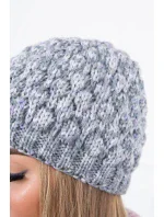 Čepice K156 šedá + fialová Čepice K156 šedá + fialová