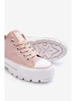 Látkové tenisky na platformě Big Star LL274151 Nude