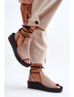 Zazoo 2743 Semišové sandály na klíně Beige