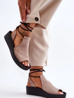 Zazoo 2743 Semišové sandály na klíně Beige